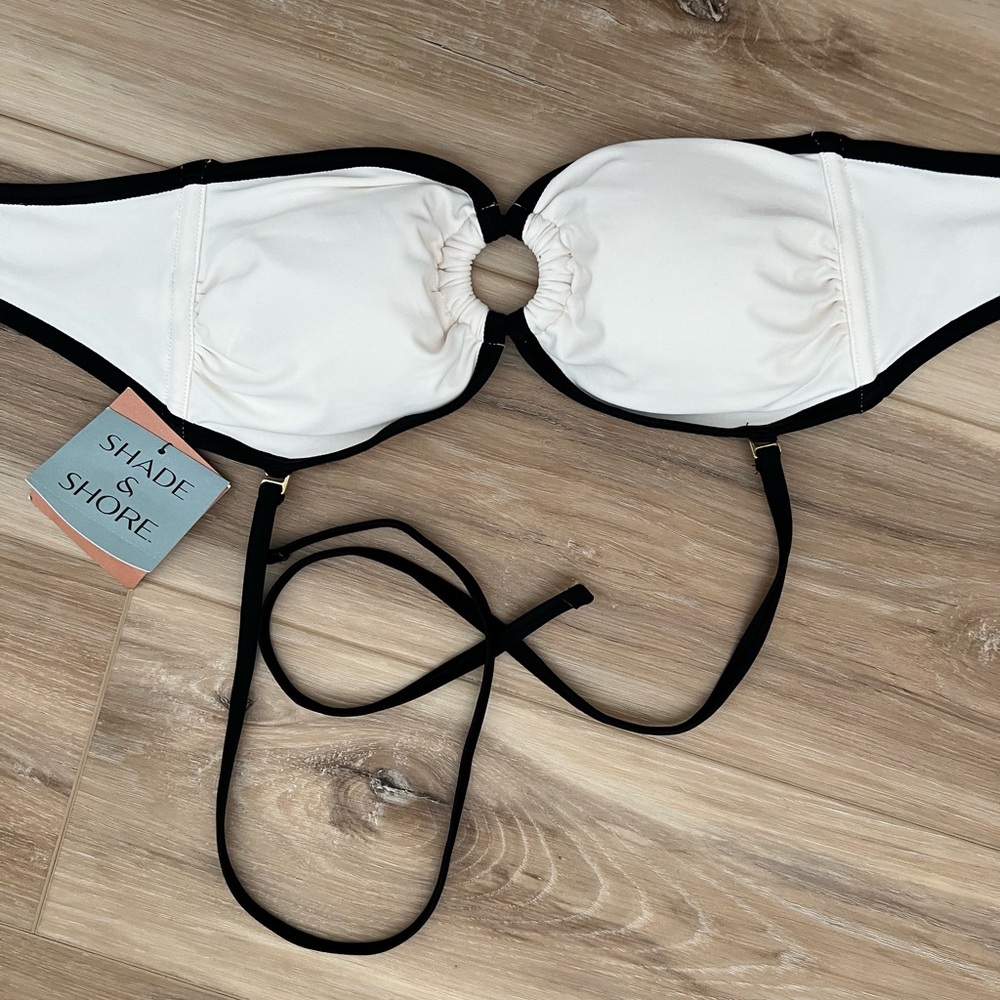 NWT White and black  Bandeau Bikini